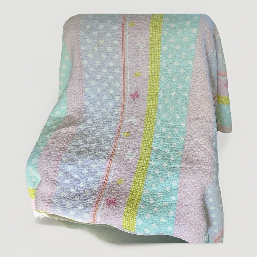 Pottery Barn Kids Pastel Butterfly Quilt